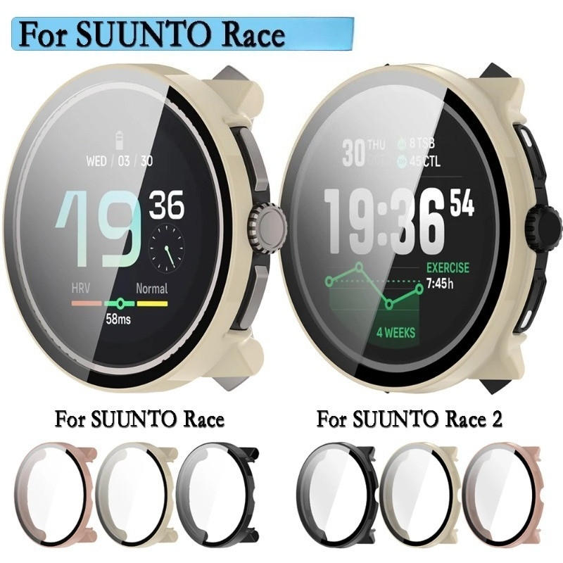 Kính cường lực + Vỏ cho Suunto Race 2 Phụ kiện Khung cản PC cứng toàn diện cho Suunto Race2 Vỏ bảo v