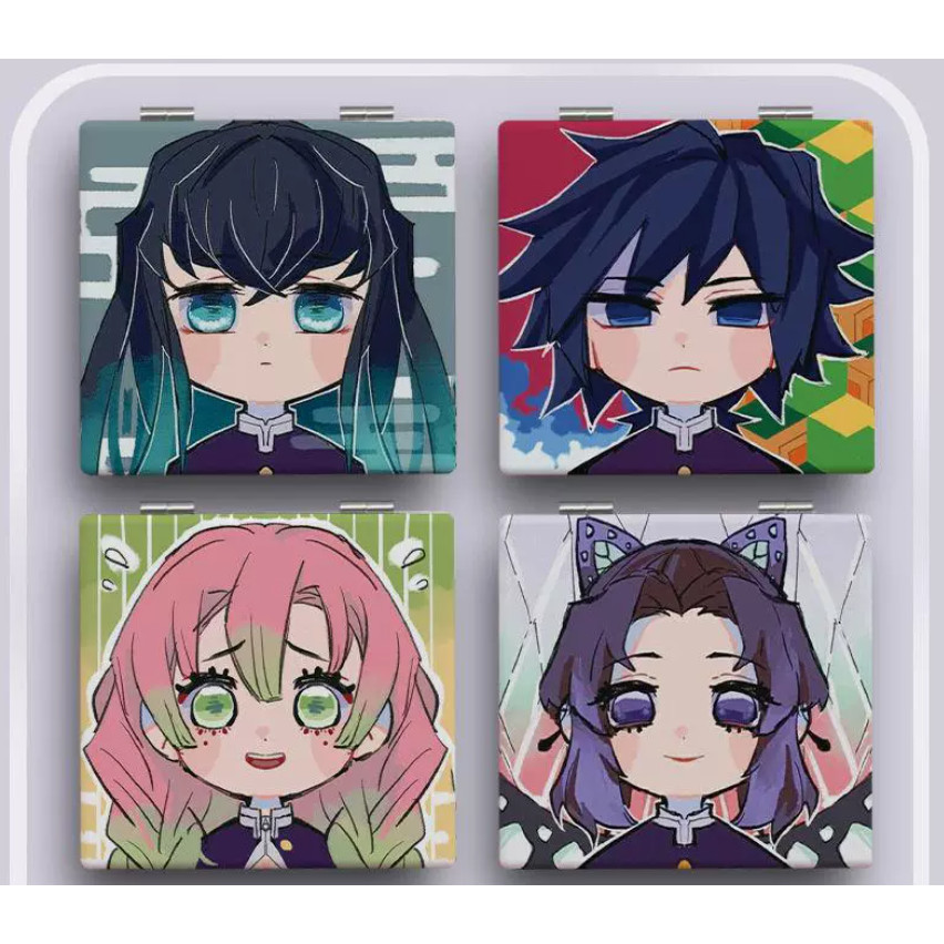 Gương cầm tay Kimetsu no Yaiba KnY Mitsuri Shinobu Muichirou Giyuu 6.5 x 7cm