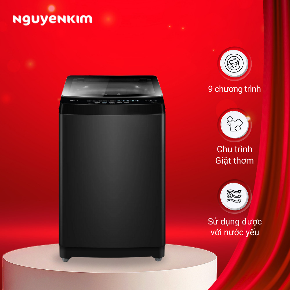 Máy giặt cửa trên Aqua Inverter 9 kg AWM9-B316K(B)