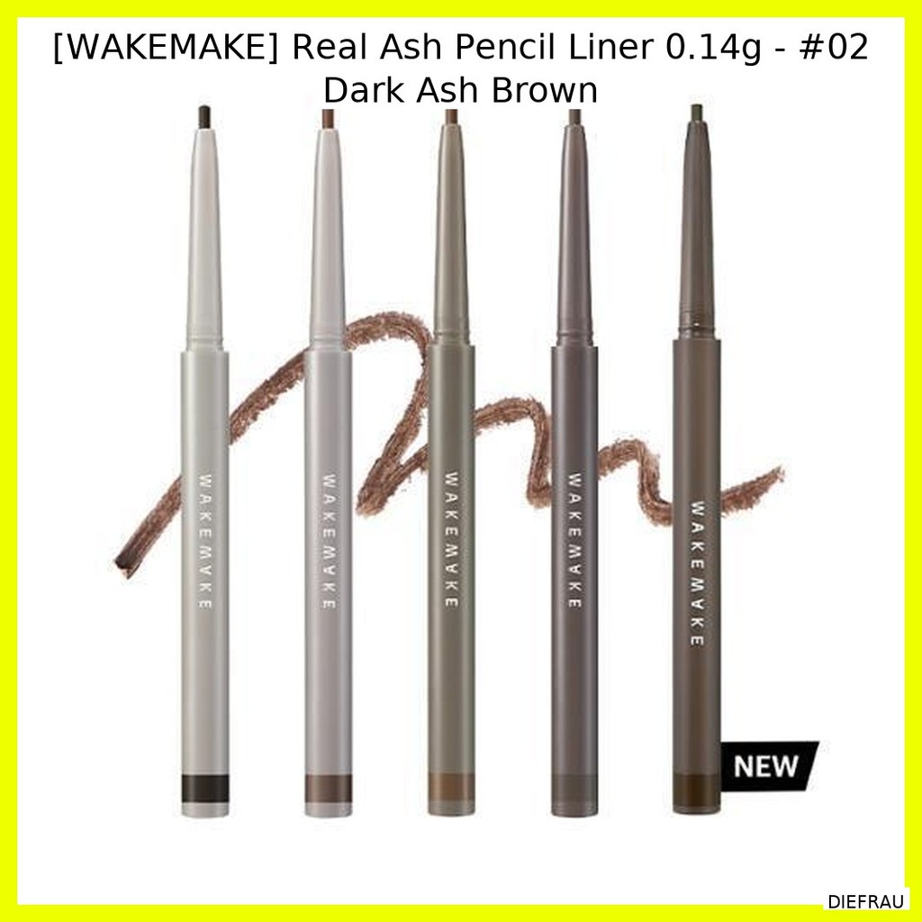 [WAKEMAKE] Bút chì tro thật 0.14g - #02 Dark Ash Brown / Bút chì Hàn Quốc / Dark Ash Brown / Xác thự