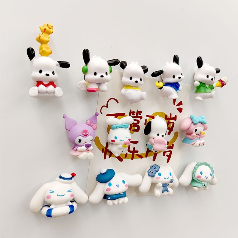 Hot Sale#[Message Board Fun]3d 3D Fridge Magnet Pochacco Kuromi Sanrio Magnetic Sticker Photo Messag