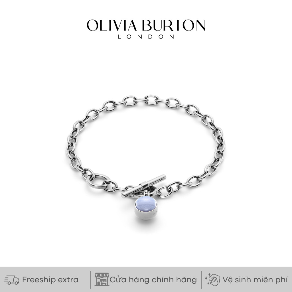 Vòng tay nữ Olivia Burton Purple Agate màu bạc