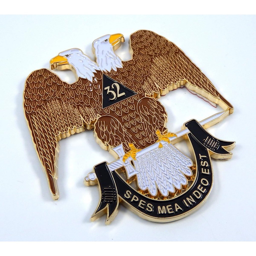 Scottish Rite 32nd Degree 3 "Biểu tượng kim loại 3D Tam điểm Decal MAS3