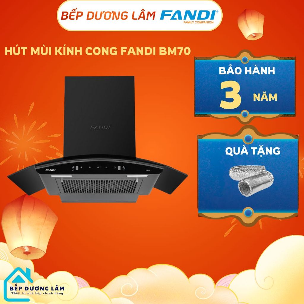 Máy hút mùi FANDI BM70 | Công nghệ tự động làm sạch máy | Cảm biến vẫy tay | Bảo hành 3 năm tại nhà 