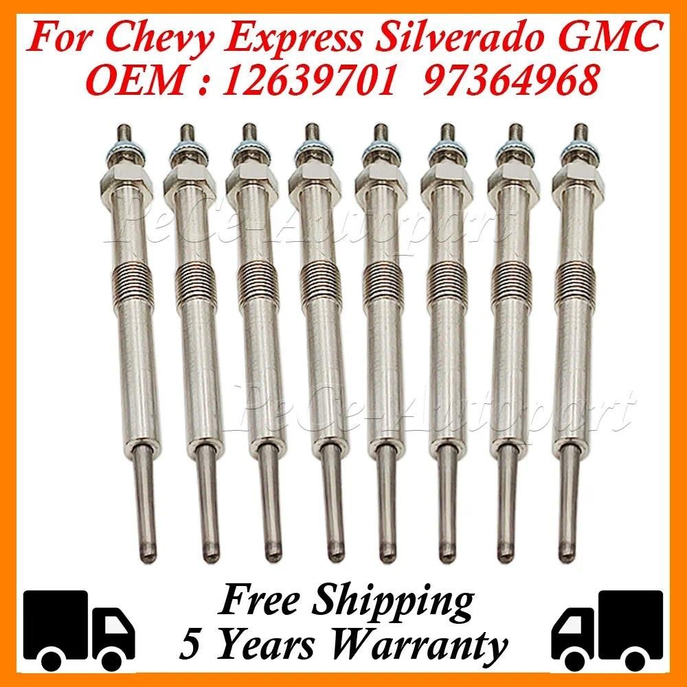 1 / 8 Cái Động Cơ Phát Sáng Cắm Cho Chevy Express Silverado GMC 2006-2016 6.6L V8 LBZ LGH LLY LML LM