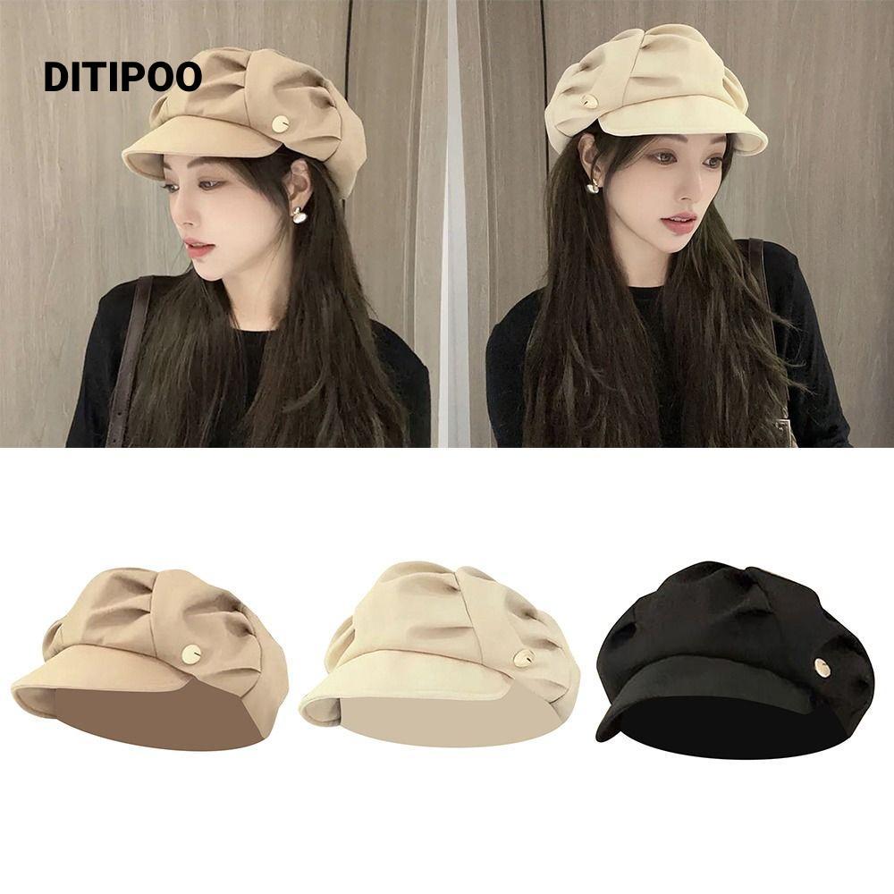 Mũ hình bát giác DITIPOO, Mũ Newsboy chống gió thoáng khí, Mũ nồi xếp ly màu trơn xếp ly thời trang 
