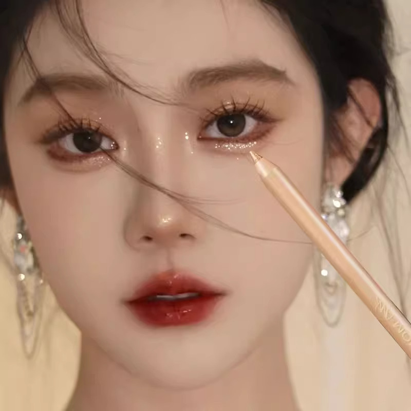 Fairy Lying Silkworm Pen ~ Fine Flashing Pearlescent Champagne Gold Eyeliner Lying Silkworm Pen Brig