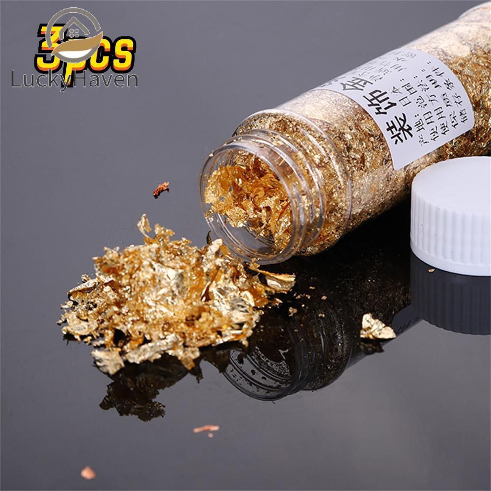 【Còn hàng】 3 miếng giấy bạc vàng ăn được dùng trang trí bánh kem, kem lạnh, mạ vàng, trang trí bánh 