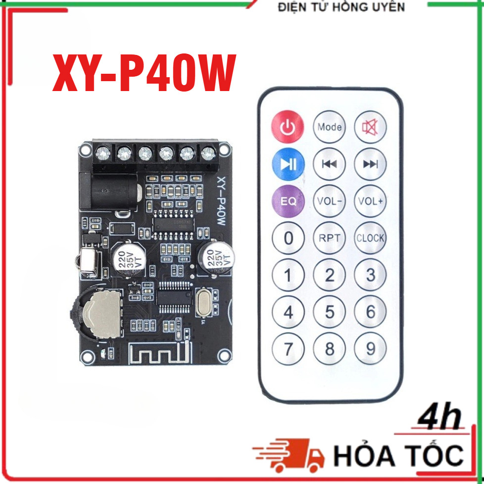 Mạch loa Bluetooth XY-P40W 40Wx2 Điều khiển từ xa. Mạch Khuếch Đại Âm Thanh bass căng