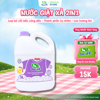 [CHỌN MÀU] Nước Giặt Xả Quần Áo DOCILEE 3L Lưu Hương Lâu, Sạch Thơm Mềm Mại, Cho Da Nhạy Cảm