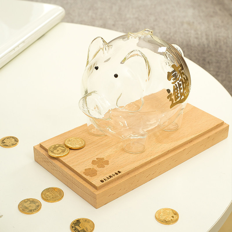 con heo tiết kiệm Sáng tạo trong suốt thủy tinh borosilicate cao heo con heo đất heo đất heo đất heo