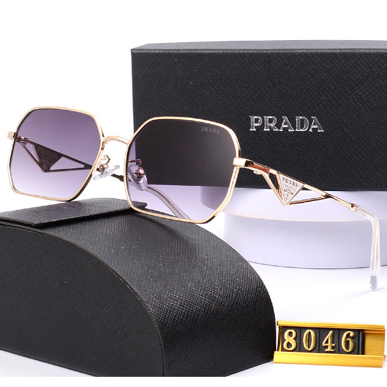Kính râm kim loại Prada 8046 Kính râm nữ không đều dt1