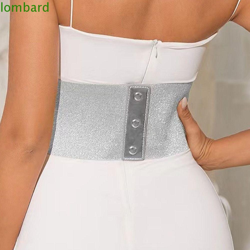 LOMBARD Gold Cummerbunds, Đầm Thắt Lưng Da PU Nữ, Giảm Béo Co Giãn Cao Cấp Thắt Lưng Rộng Corset