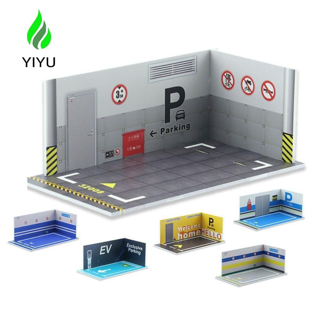YIYU 1 / 32 Nhà để xe ô tô, Chất liệu PVC Đồ chơi ô tô Mô hình bãi đậu xe, Quà tặng Giáng sinh Bãi đ