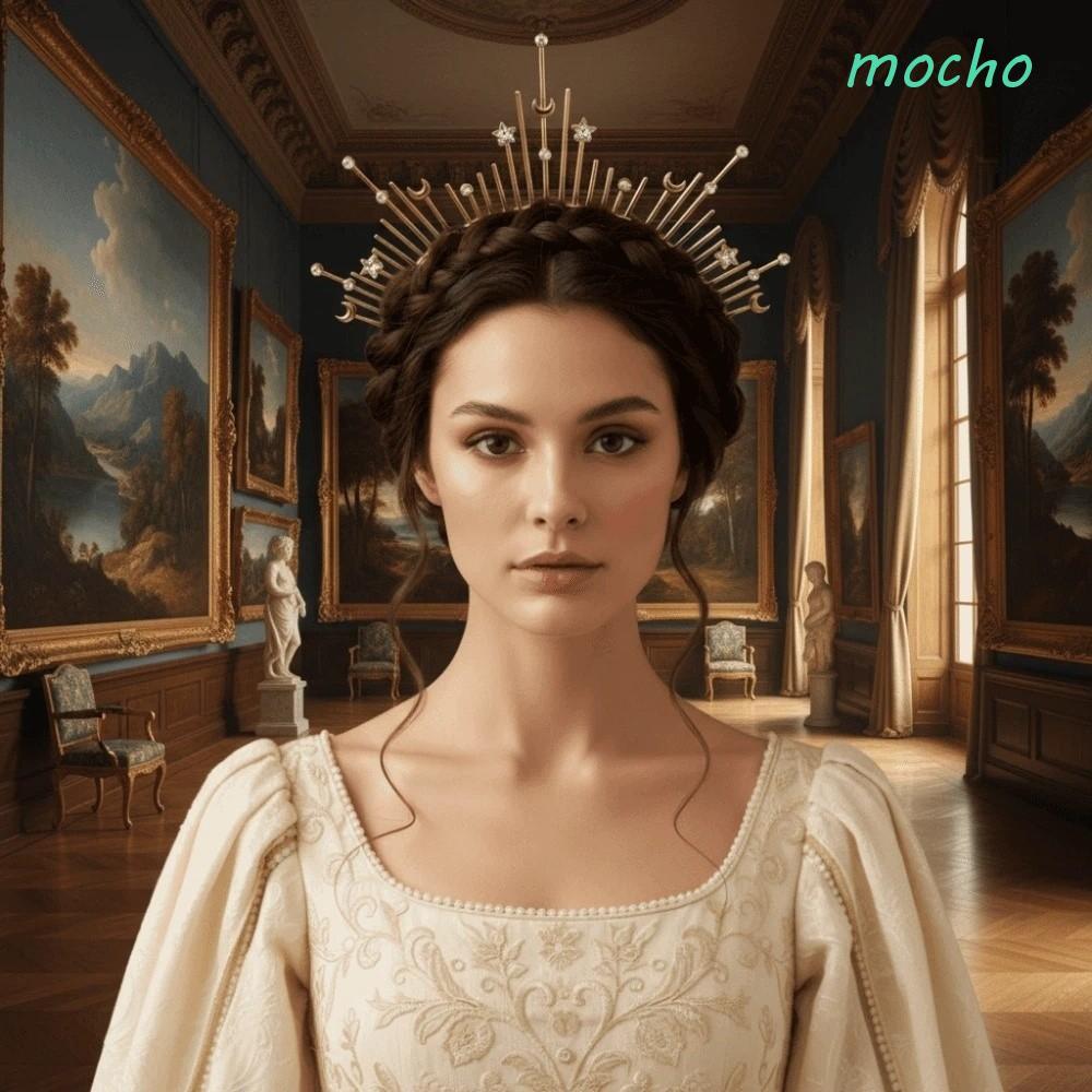 MOCHO Glory Sun Crown - Vòng Tai Ngực Gothic-Baroque Spike Vàng, Phụ Kiện cosplay