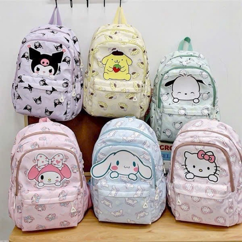 Balo Koromi Dễ Thương | Balo Gấu Thỏ Vải Dù Chống Thấm, Size 40x30x13cm, Đi Học / Đi Chơi Balo Korom