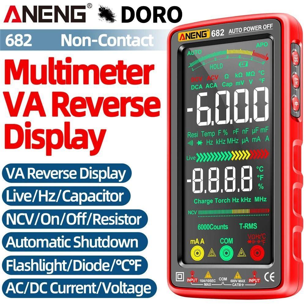 DORO AC / DC Ampe kế LCD độ chính xác cao Màn hình màu lớn ANENG 681 682 Máy kiểm tra điện áp