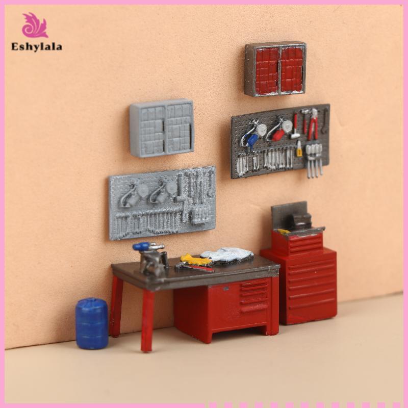 Eshylala 1 / 64 Công cụ tỷ lệ Bench / Pegboard Model Garage Scene Display Prop Phụ kiện Bộ sưu tập Q