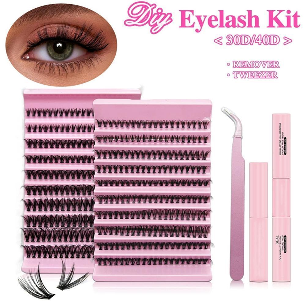 8-16mm DIY Full Eyelash Kit 30d / 40d D Curl Lông Mi Giả Kit DIY Hot Nối Mi Q8t2