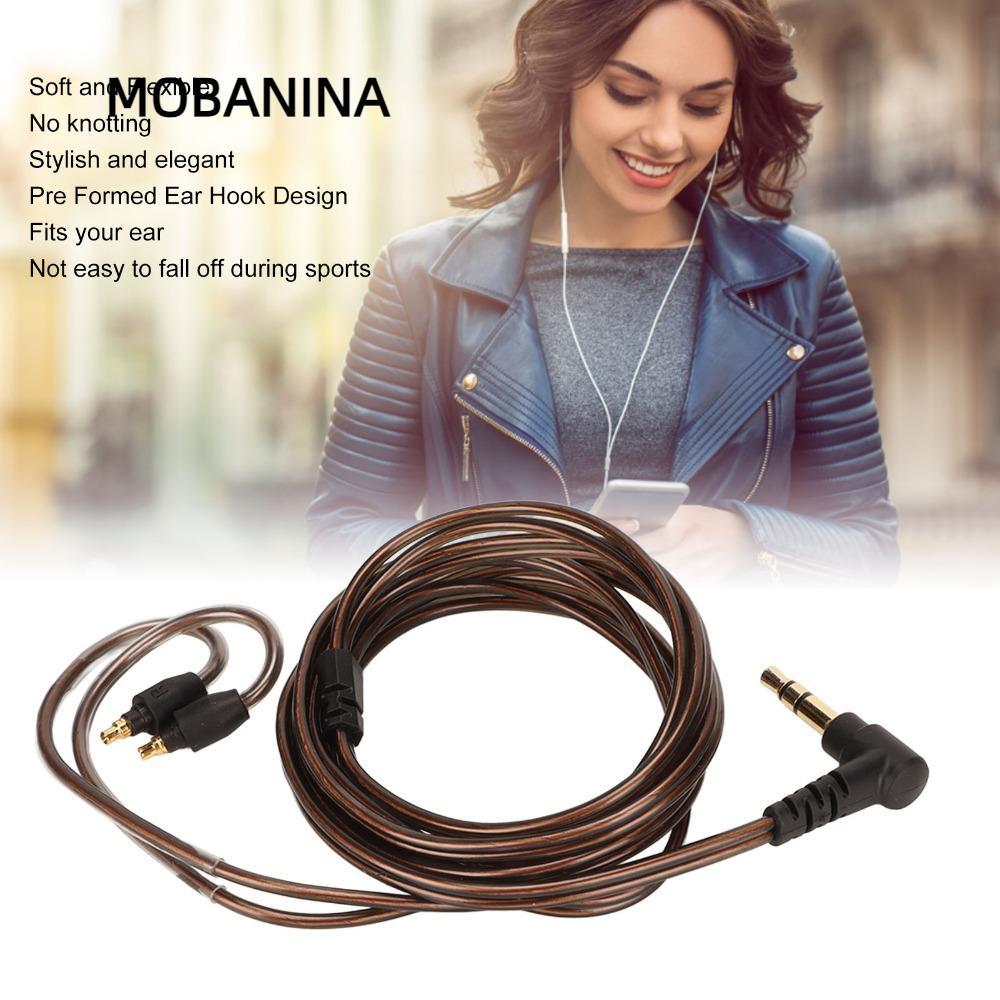Dây thay thế tai nghe MOBANINA, Cáp nâng cấp tai nghe cắm và chạy 3,5 mm, Lõi OFC không mất 3,9ft mề