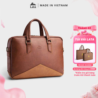 Cặp Công Sở Lata (Thời trang nam basic đựng laptop 13.3 inch - Cặp da CA16)