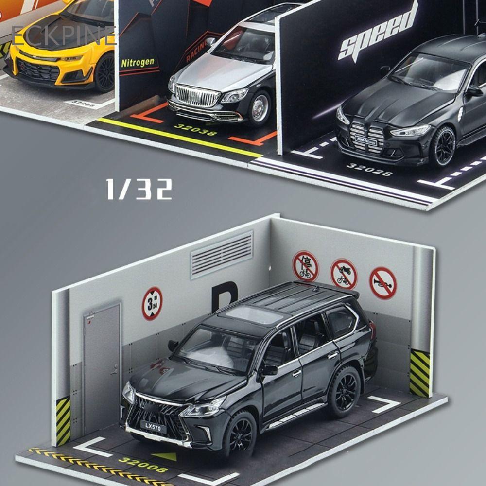 ECKPINE 1 / 32 Nhà để xe ô tô, Chất liệu PVC Đồ chơi ô tô Mô hình bãi đậu xe, Quà tặng Giáng sinh Bã