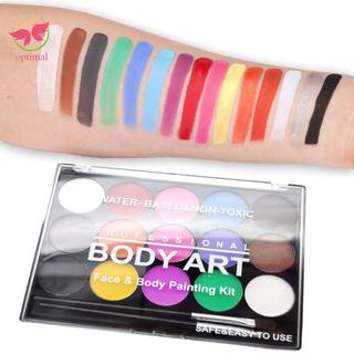 OPTIMAL LIMIT Face Body Oil Paints, Chuyên Nghiệp 15 Màu Sắc Nghệ Thuật Cơ Thể Tranh Sắc Tố, Chú Hề An Toàn Halloween Dụng Cụ Trang Điểm Sơn Nước Dầu Có Bàn Chải Đồ Dùng Mỹ Phẩm