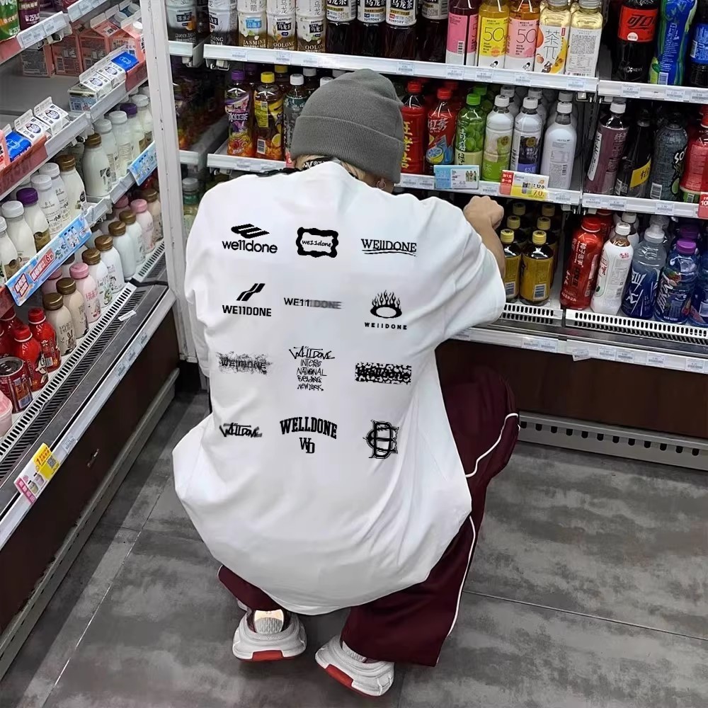 Áo Thun Oversized Nam Nữ with WE11DONE Logo Print - Phong Cách American Street Wear