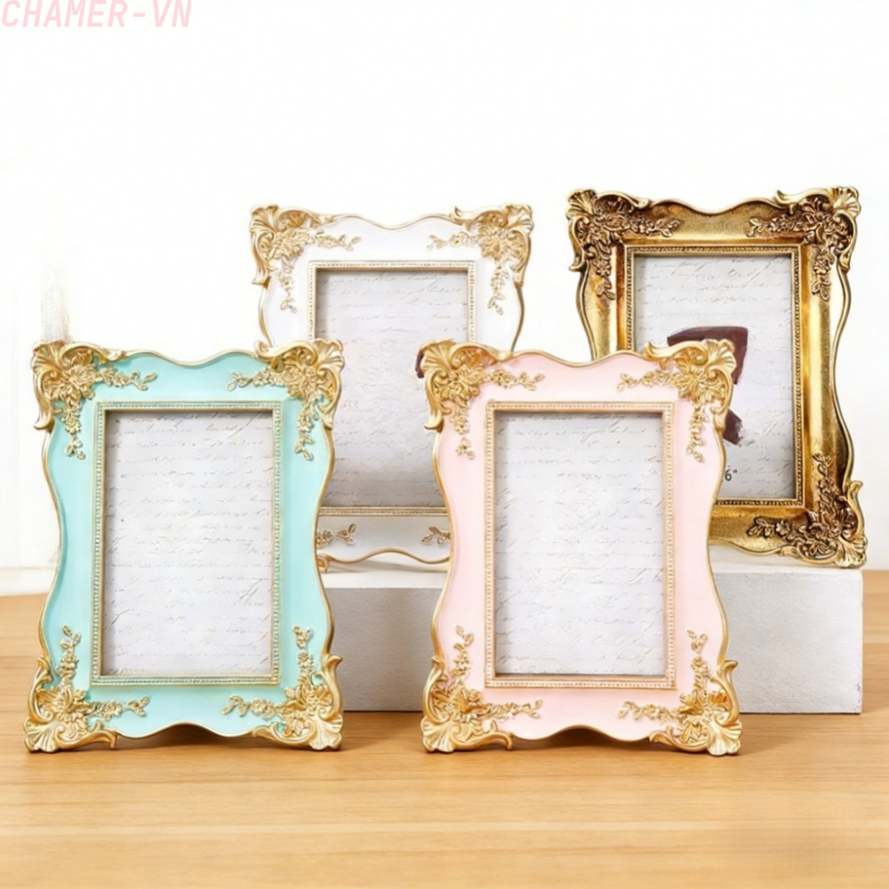 【CHAMER】Carved Resin Photo Frame 6 Inch for 4x6 Photos Home Decor Floral Classical Style【HomeLiving】