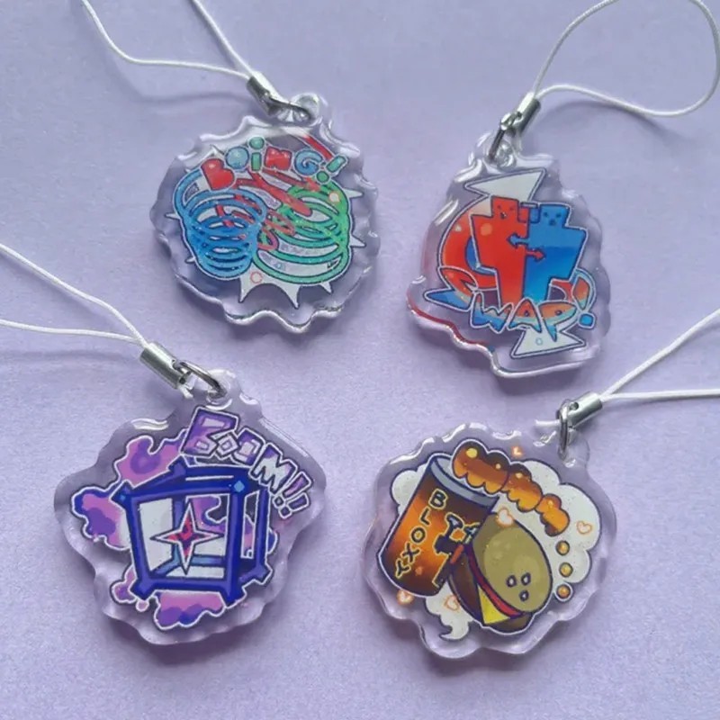 Móc khóa Roblox Gacha Mica Acrylic Dây đeo điện thoại Roblox Gear trang trí cặp sách balo làm quà tặ