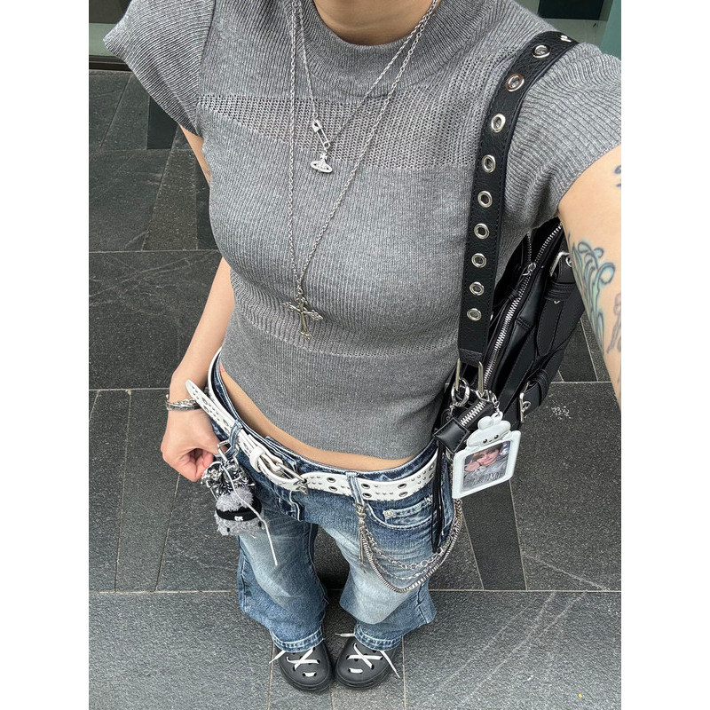 thắt lưng y2k quần hiphop y2k y2k outfit Toàn Thân Lỗ Tất Cả Trận Đấu Thắt Lưng Nữ 2025 Phong Cách M