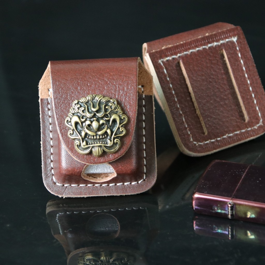 Zippo Lighter Case Zhippo Lớp Đầu Tiên Da Bò Dầu Bông Dầu Máy Da Thật Chính Hãng Zoro Nhẹ Hơn Bao Da