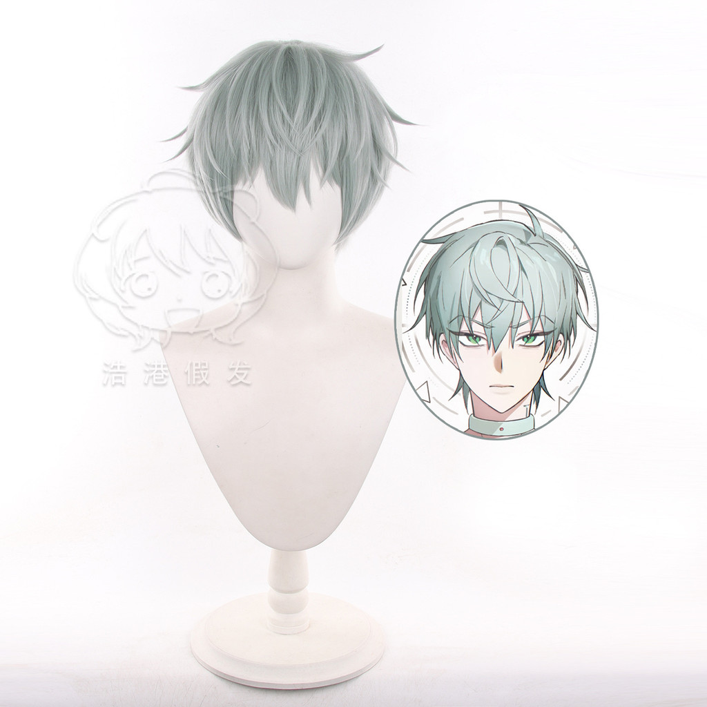 Cho đến Cosplay Tóc Giả AIEN GIAI ĐOẠN Nagisa Kaworu Ngắn Bạc Xanh Chịu Nhiệt Tổng Hợp Tóc