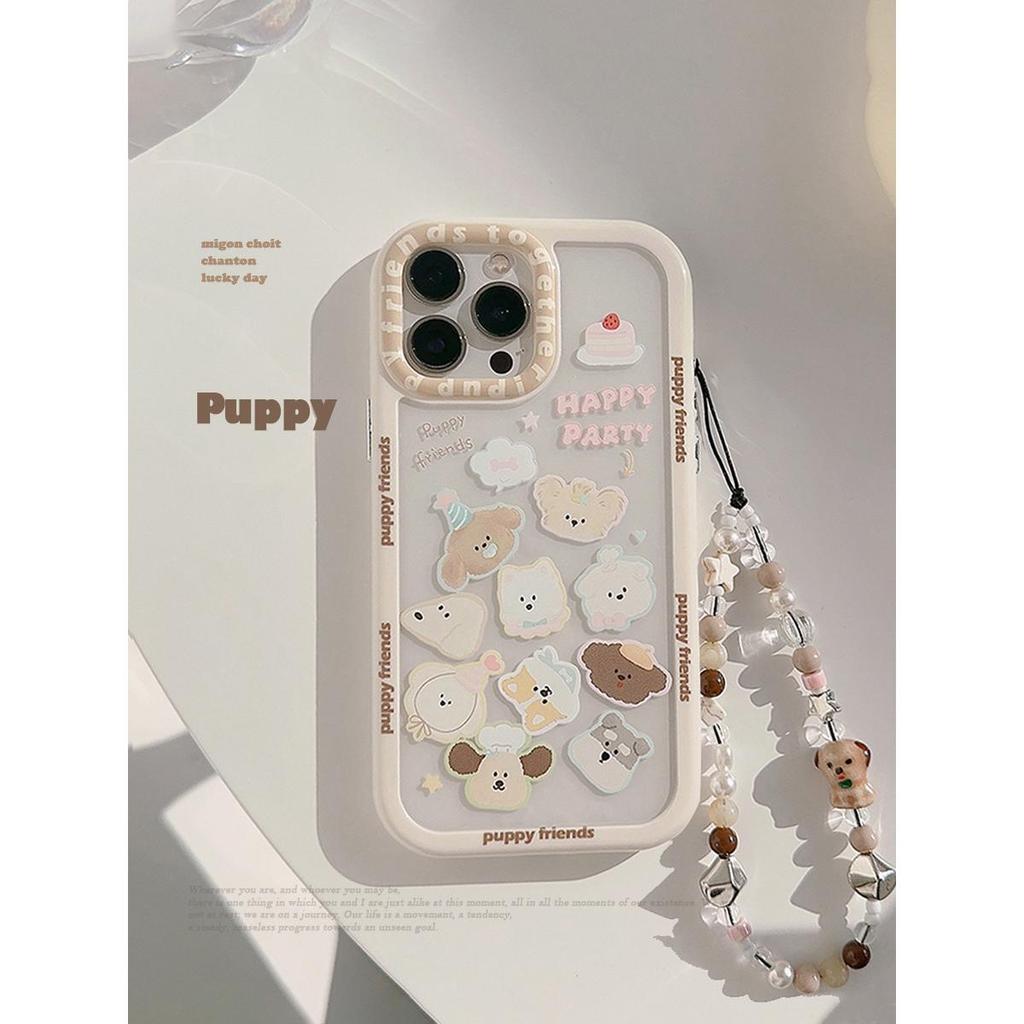 Đầu chó con vui nhộn Thích hợp cho iphone17pro max Vỏ điện thoại Apple 14 Phong cách mới 16 Nữ 11 Ph