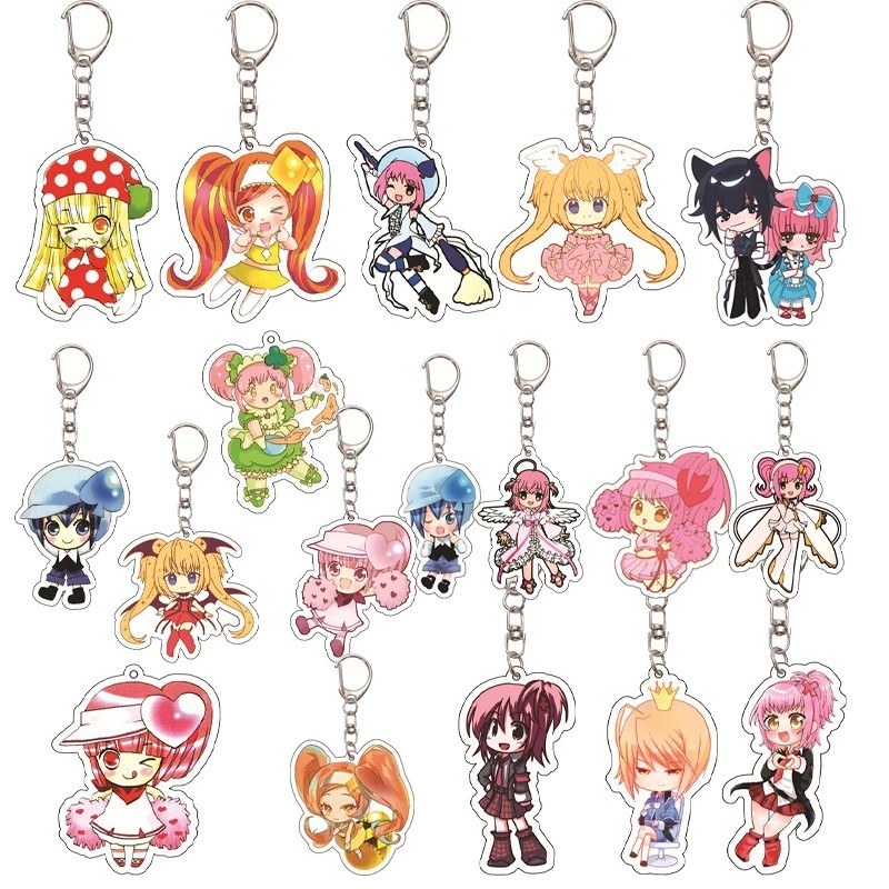 Móc khóa Anime Shugo Chara Hinamori Amu Ikuto Tadase Utau Acrylic Chibi trang trí balo túi xách phụ 
