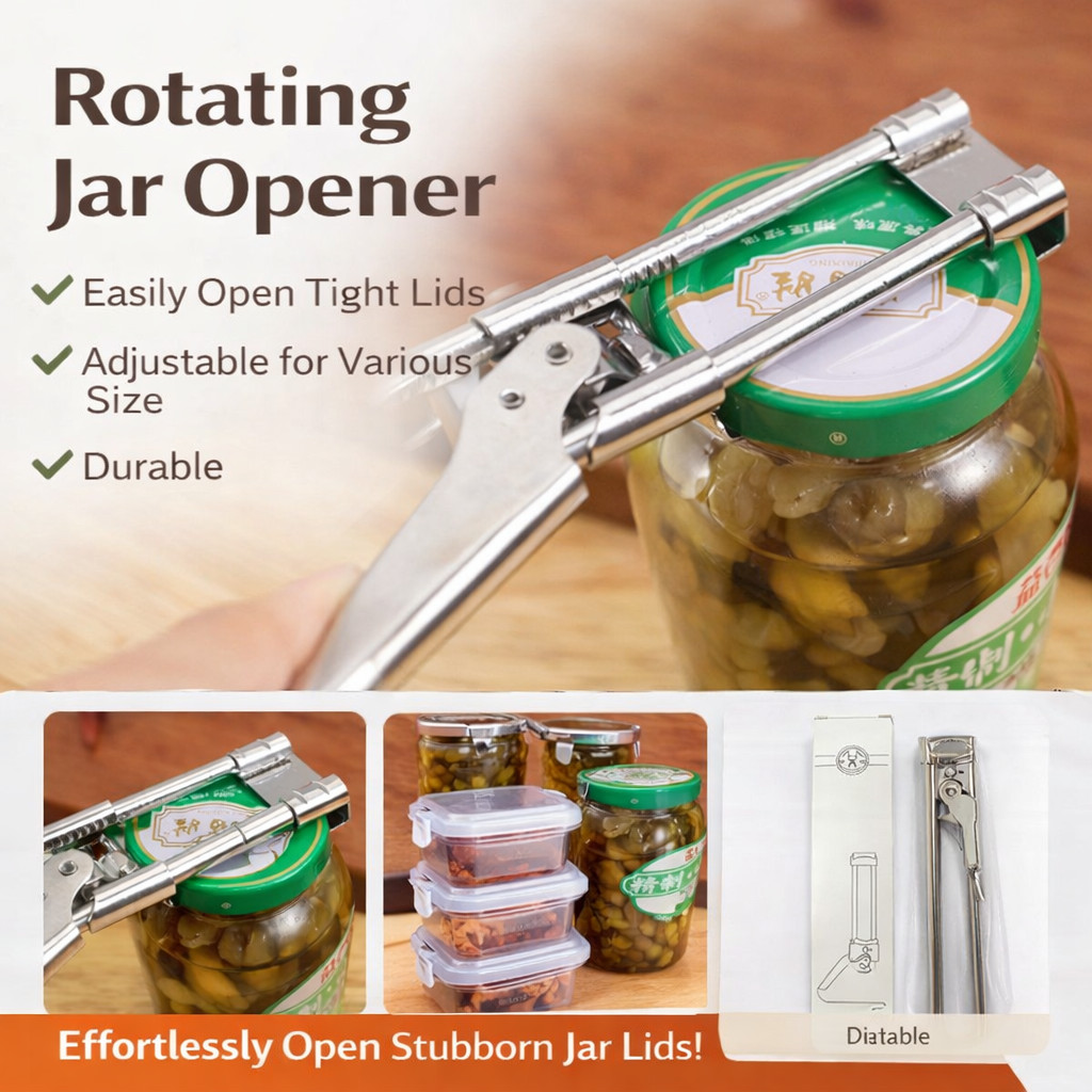 Dụng cụ mở hộp bằng tay có thể điều chỉnh Dụng cụ mở nắp chai lọ chống trượt Dụng cụ cầm dễ dàng