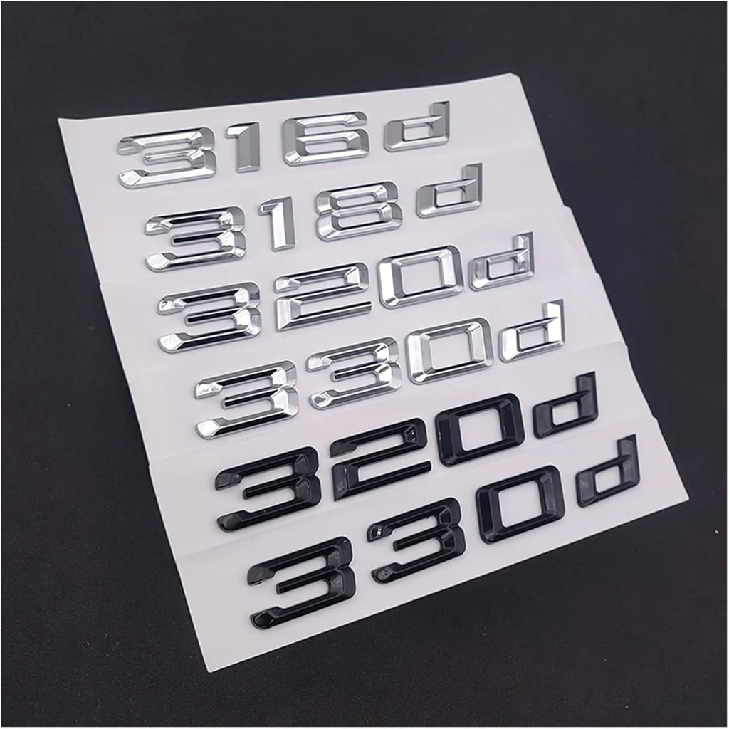 3D ABS Chrome Black Logo 330d 316d 318d 325d 335d 320d Biểu tượng 320d Nhãn dán thân xe Tương thích 