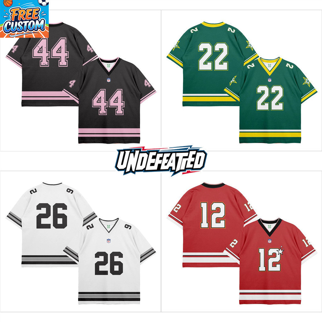 NFL Rugby Jersey Tùy Chỉnh Tên và Số, Thời Trang Phù Hợp Cho Bóng Đá Đường Phố