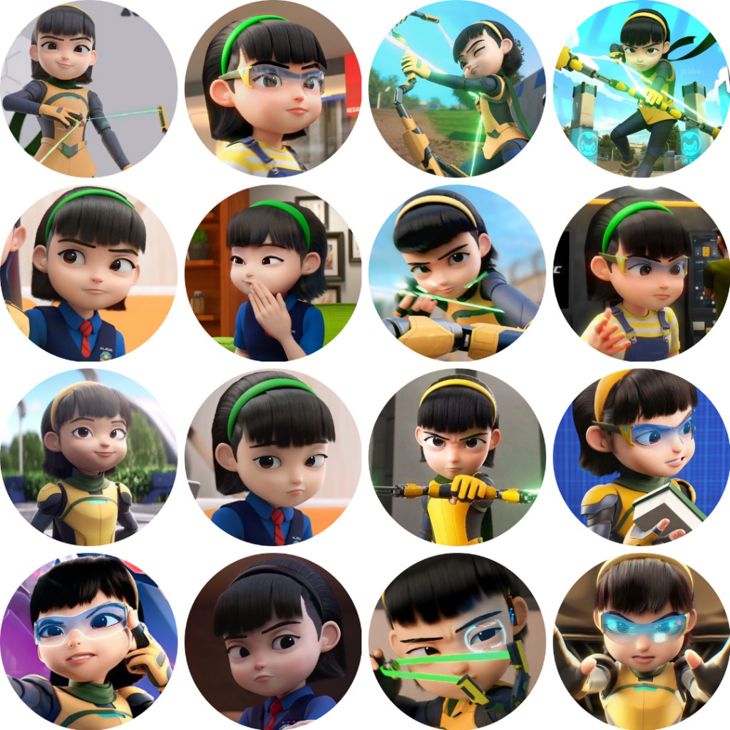 HUY HIỆU | Ejen Ali Ejen Alicia Button Badge - Pin Size 58mm | Ghim Cài Áo