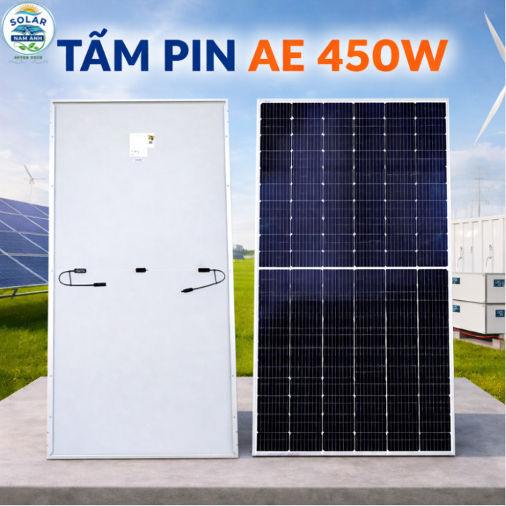 Tấm Năng Lượng Mặt Trời 450W AE Hãng SOYER  TECH - Hiệu suất cao Loại A chính hãng AE 450W