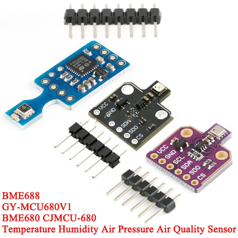 2 Cái / 1 BME680 GY-MCU680V1 BME688 Áp suất nhiệt độ và độ ẩm Độ cao Độ chính xác Mô-đun cảm biến kh