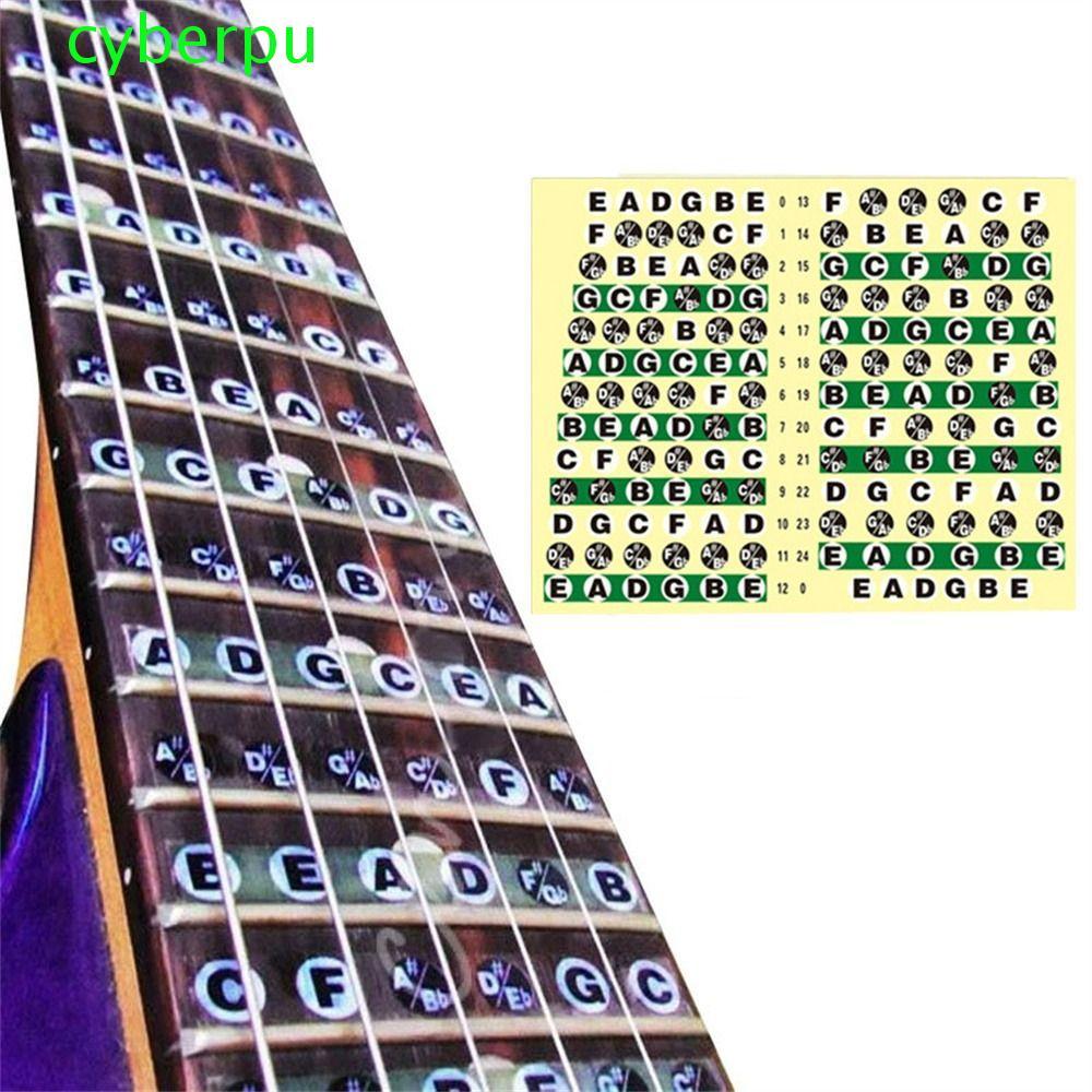 CYBERPULSE Guitar Note Sticker Frets Note Decal Học Âm Nhạc Cân Người Mới Bắt Đầu Đàn Guitar Điện Nh