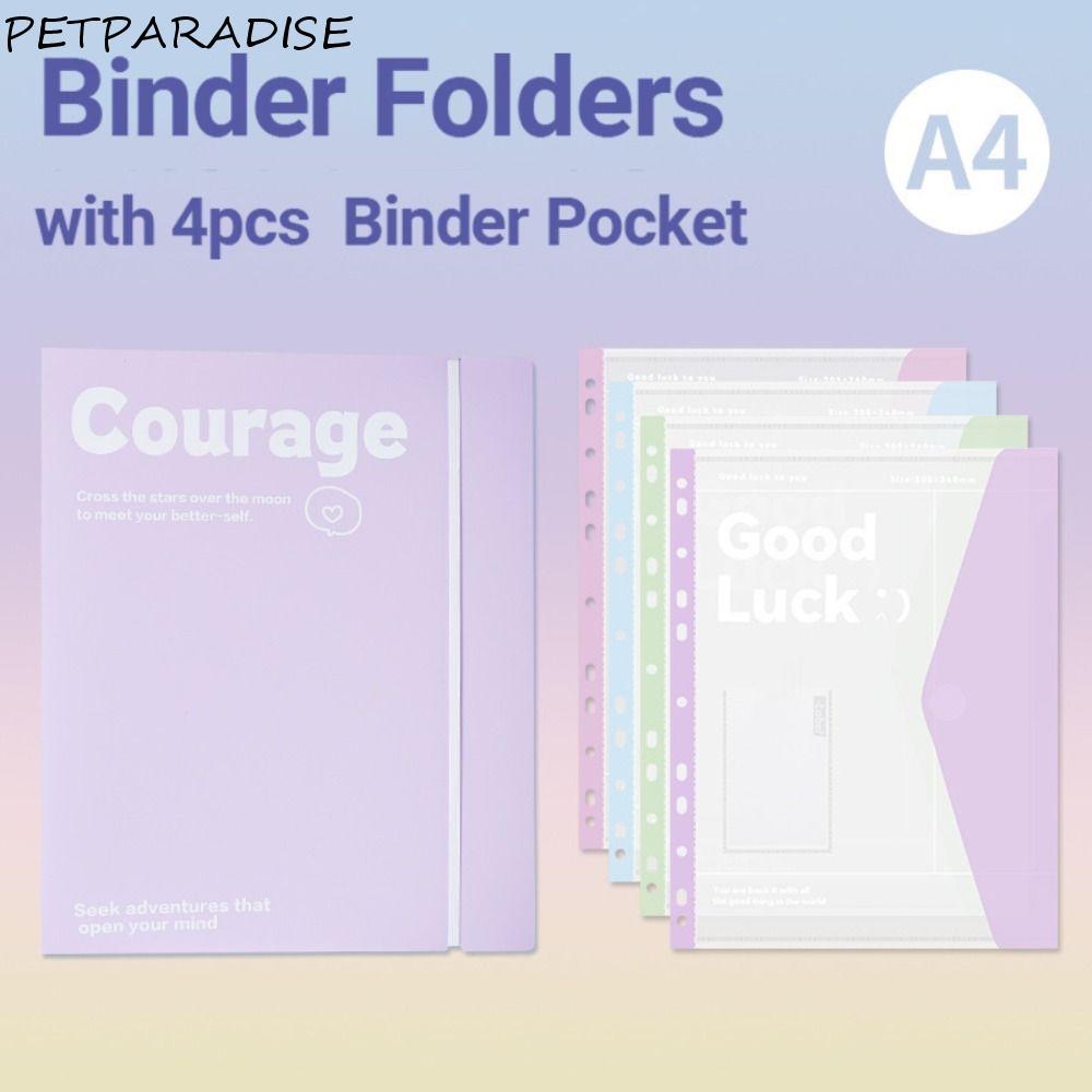 PETPARADISE Loose Leaf File Folder, INS Clear Page Protector Exam Paper Storage Bag, Túi đựng hồ sơ 