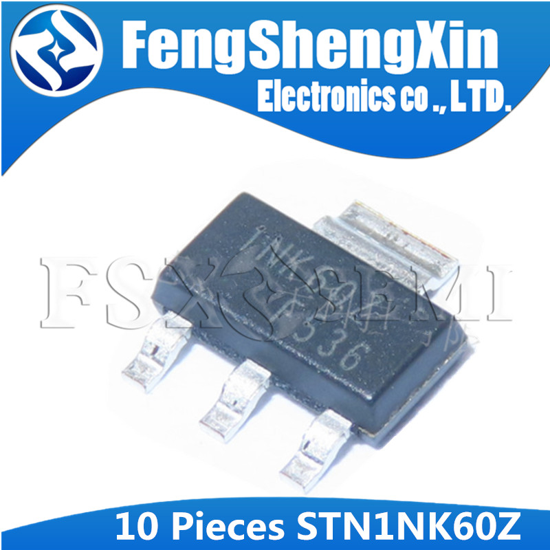 10 Chiếc STN1NK60Z SOT-223 1NK60Z STN1NK60 SOT MOSFET N-CH 600V 300MA SOT223 IC Power MOSFET