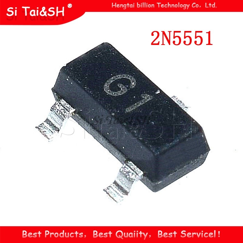 100 CÁI 2N5551 SOT23 MMBT5551 G1 SOT23-3 SMD Transistor lưỡng cực - BJT PNP Transistor mới và nguyên