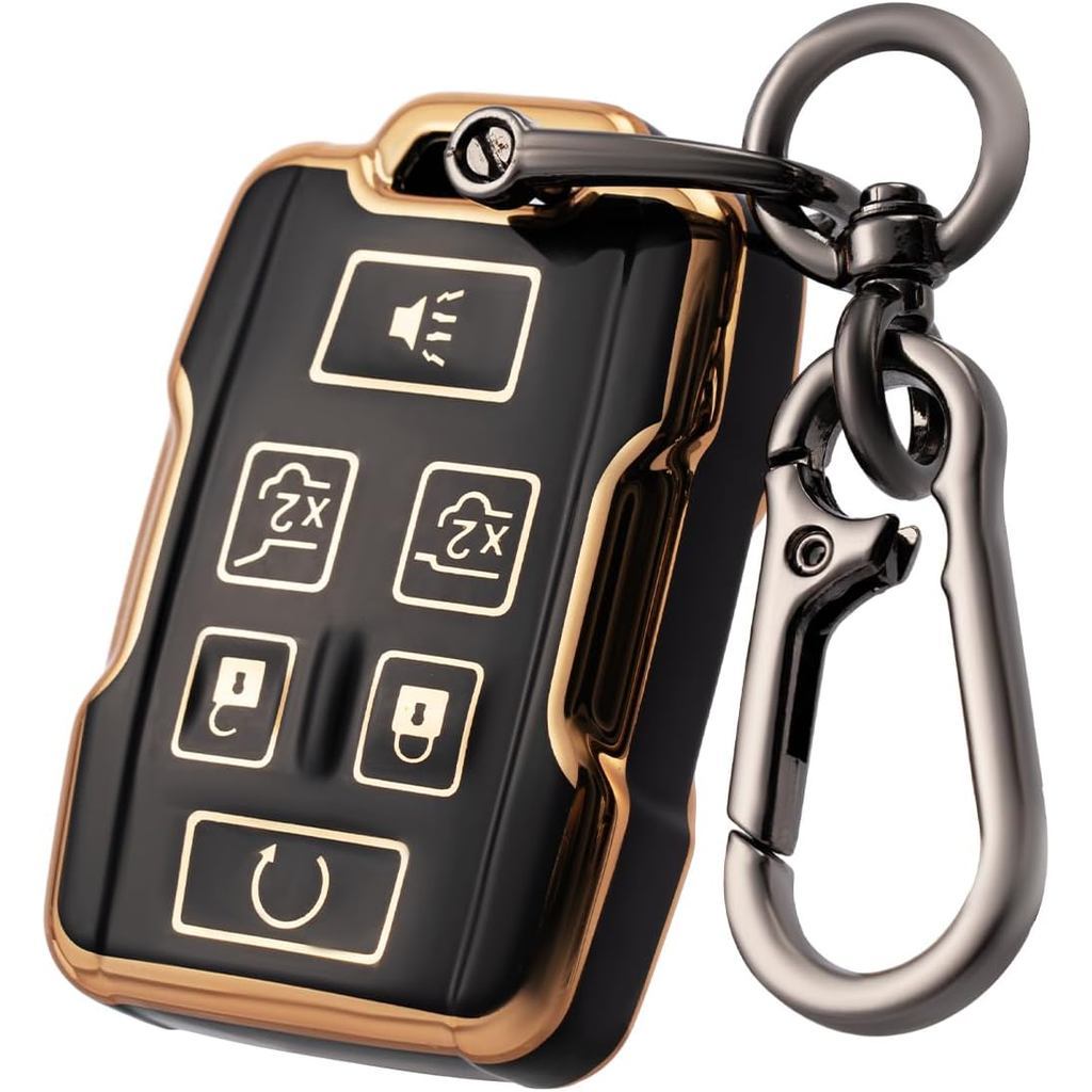 Dành Cho GMC Chìa Khóa fob Bao Có Móc Khóa, Vỏ Chìa Khóa Ô Tô TPU Mềm Cho Chevy Tahoe Suburban 2015 