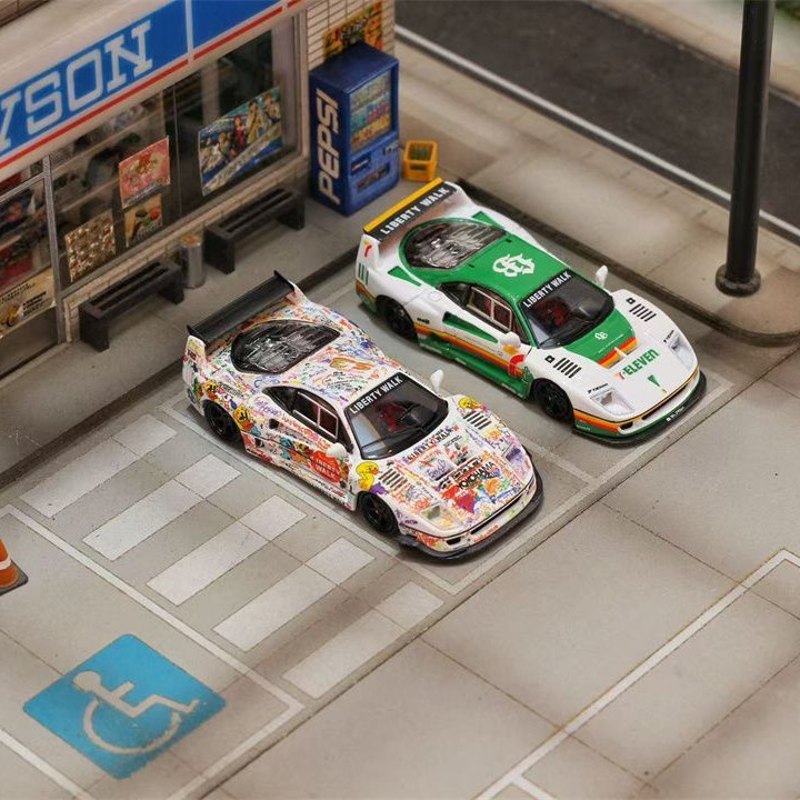 GHOST PLAYER 1/64 Ferrari F40 LBWK 7-11 Graffiti Board Mô Hình Xe Mô Phỏng Quy Mô Nhỏ Hợp Kim Xe Ô T
