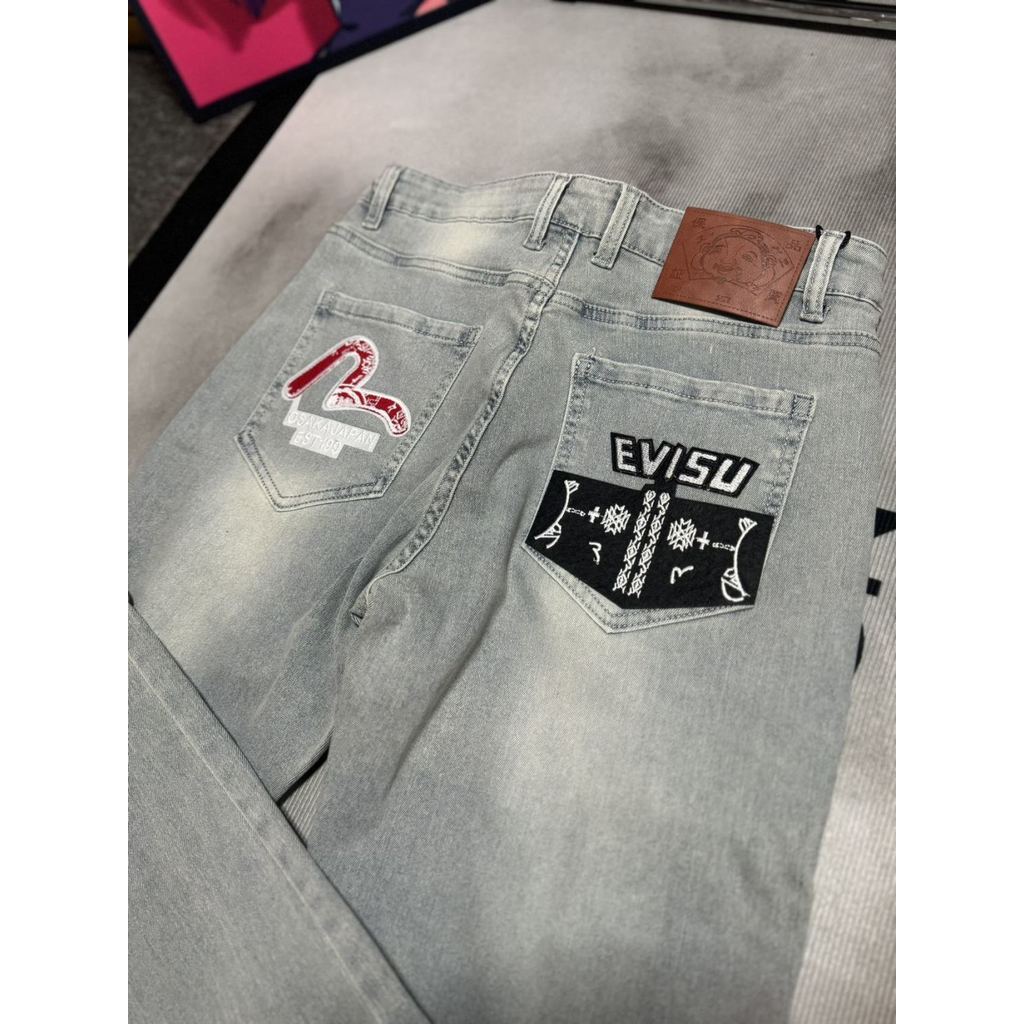 Quần jean nam EVISU slim fit thời trang dạo phố