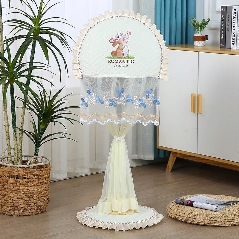 Hot Sale#Fan Dust Cover Full Coverage Household Electric Fan Cover European Style Fabric Floor Stand