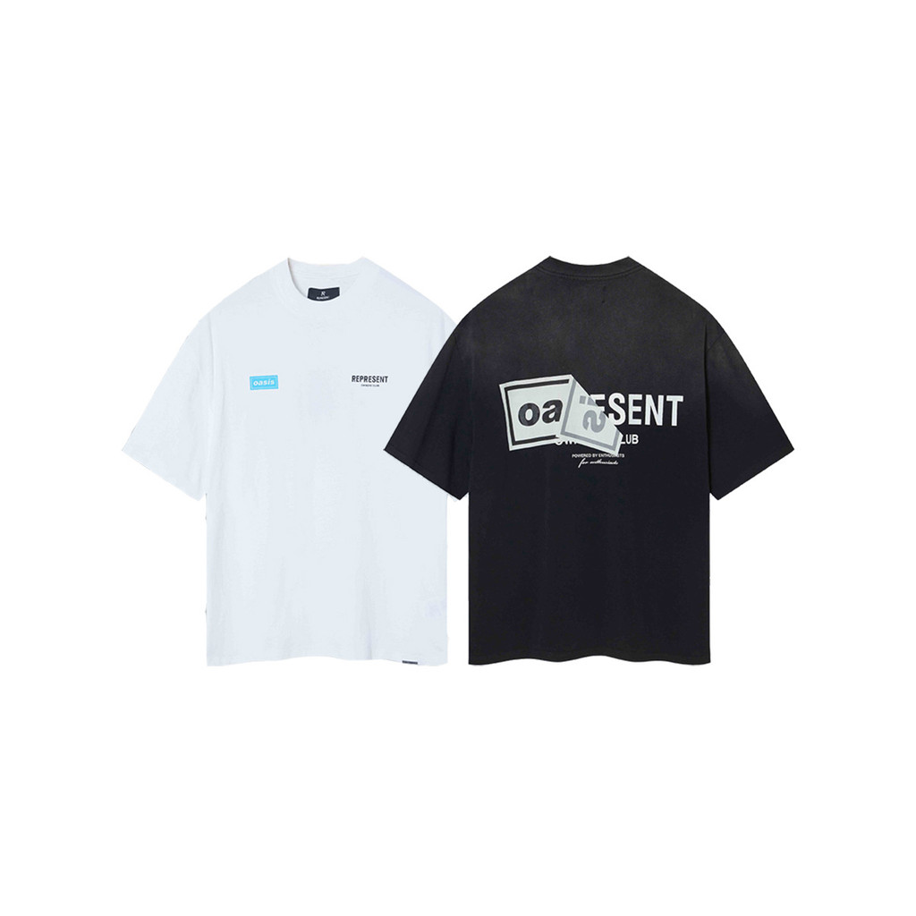 07QV REPRESENT Oasis Rock Band Collaboration Limited Edition Vintage Washed Distressed Unisex Short 